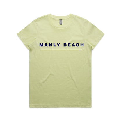 Lost Manly custom logo Manly Beach edition AS Colour Women's Maple Tee - Lost Manly Shop