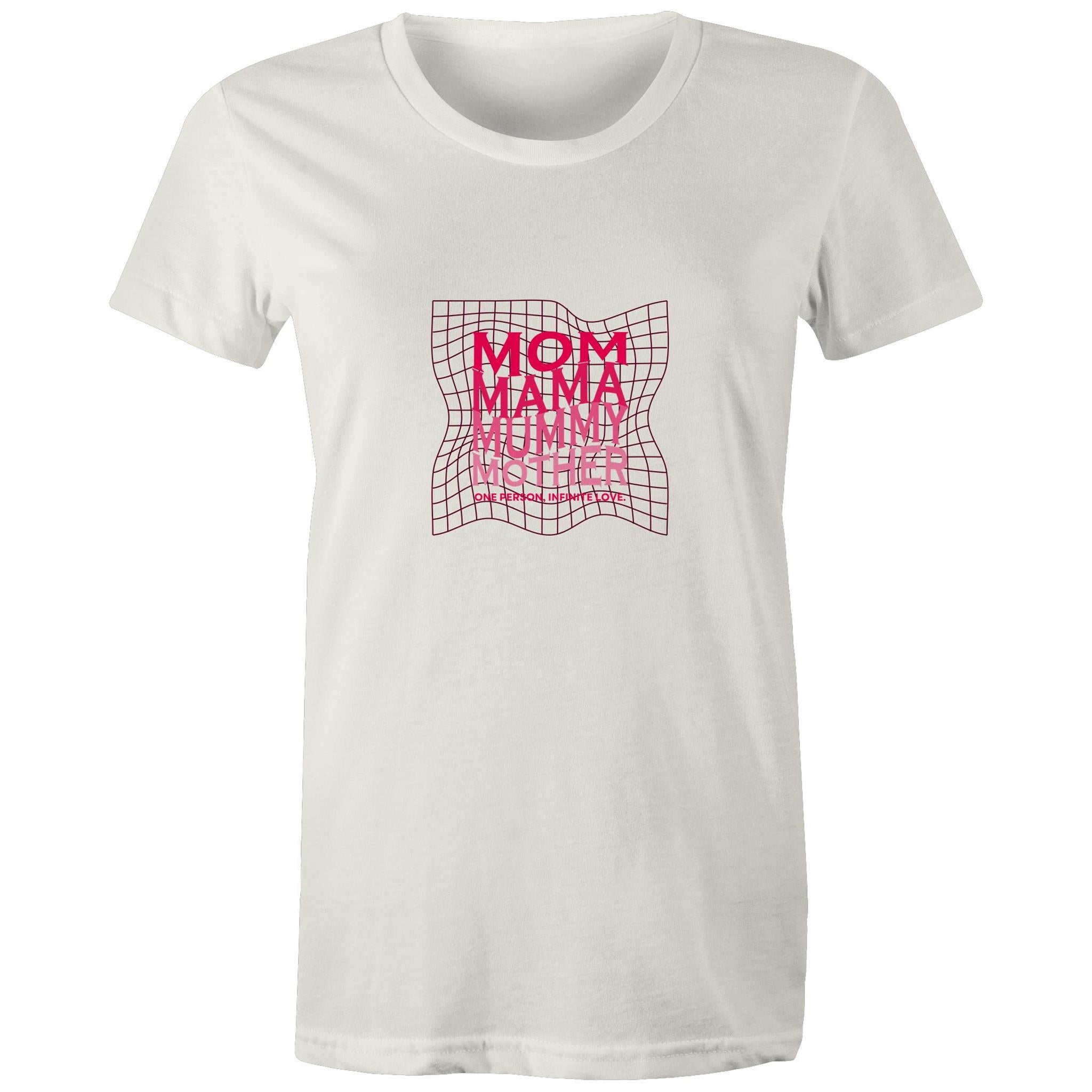 Women's Maple Tee Mom Mama Mother Print 
