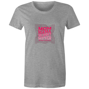 Women's Maple Tee Mom Mama Mother Print 