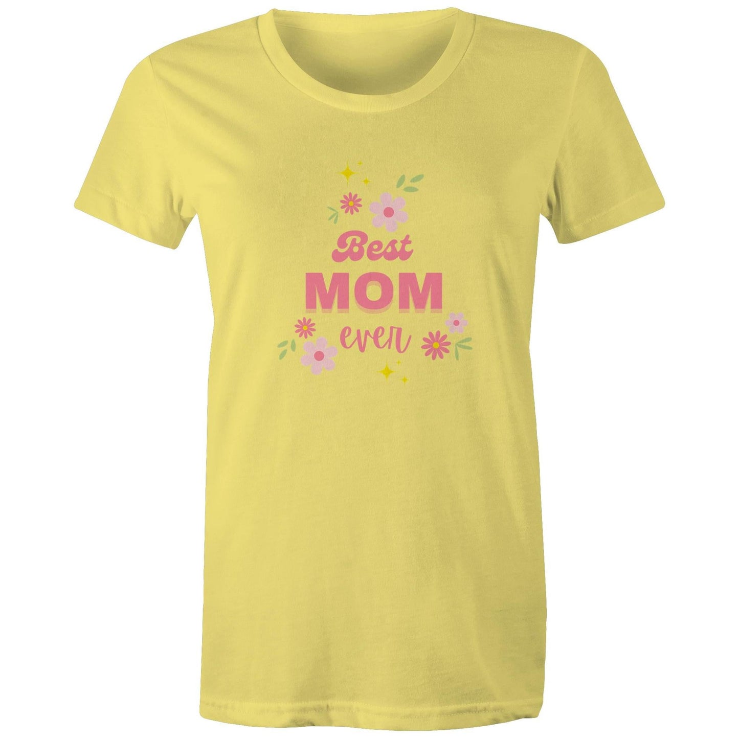 Women's Maple Tee Best Mom Ever Print 