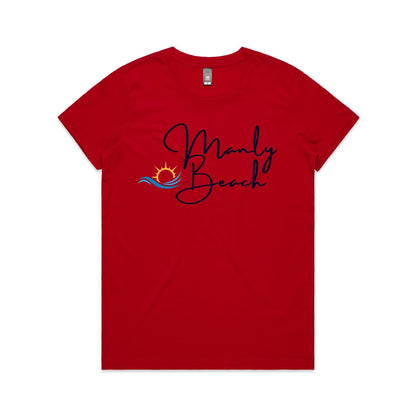 Lost Manly Custom Manly Beach Logo Limited Edition AS Colour Women's Maple Tee - Lost Manly Shop