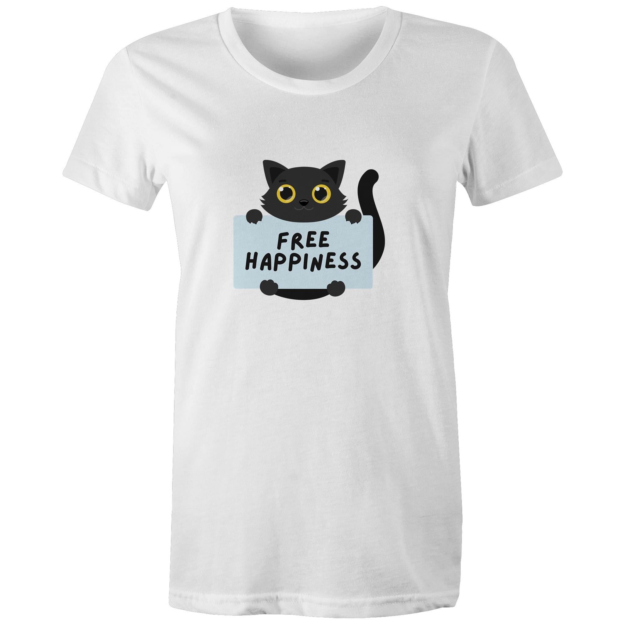 Women's Maple Tee Free Happiness Print 