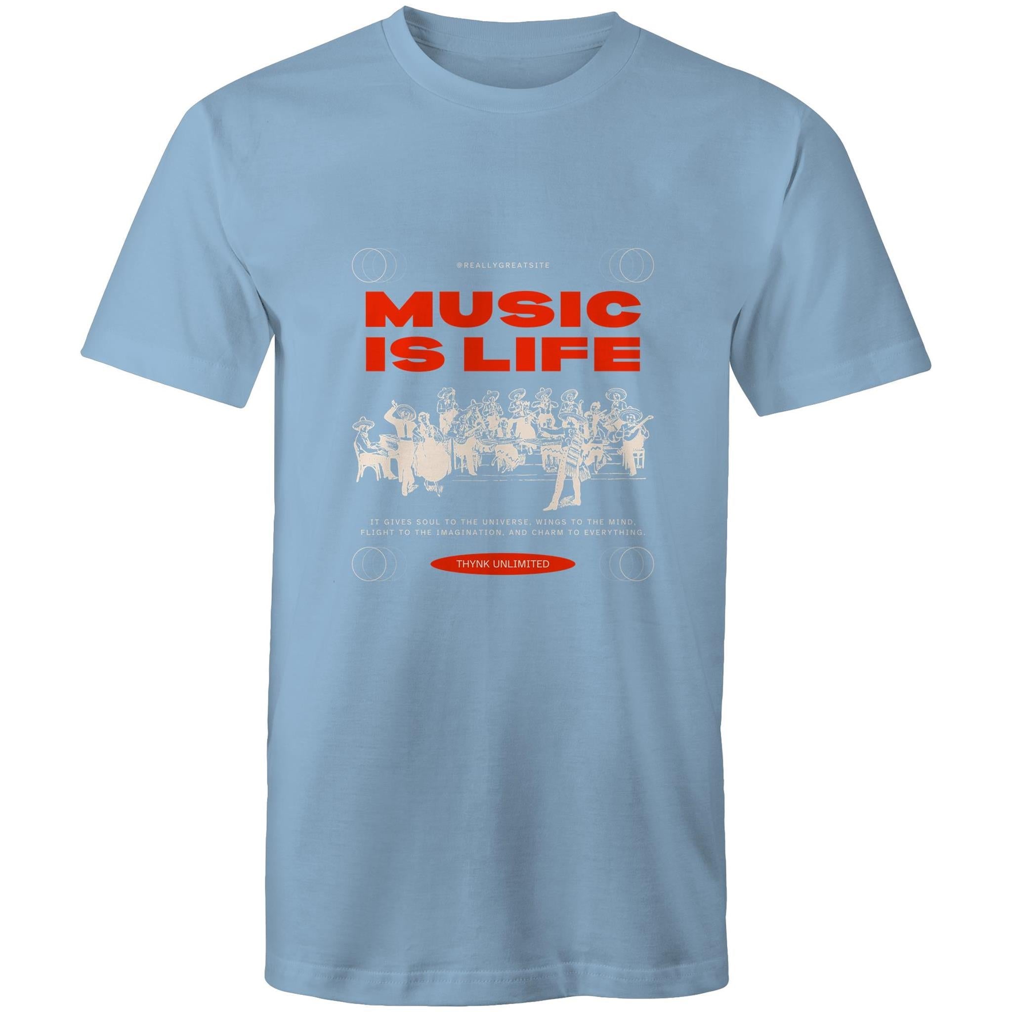 Mens T-Shirt Music is my life custom logo 