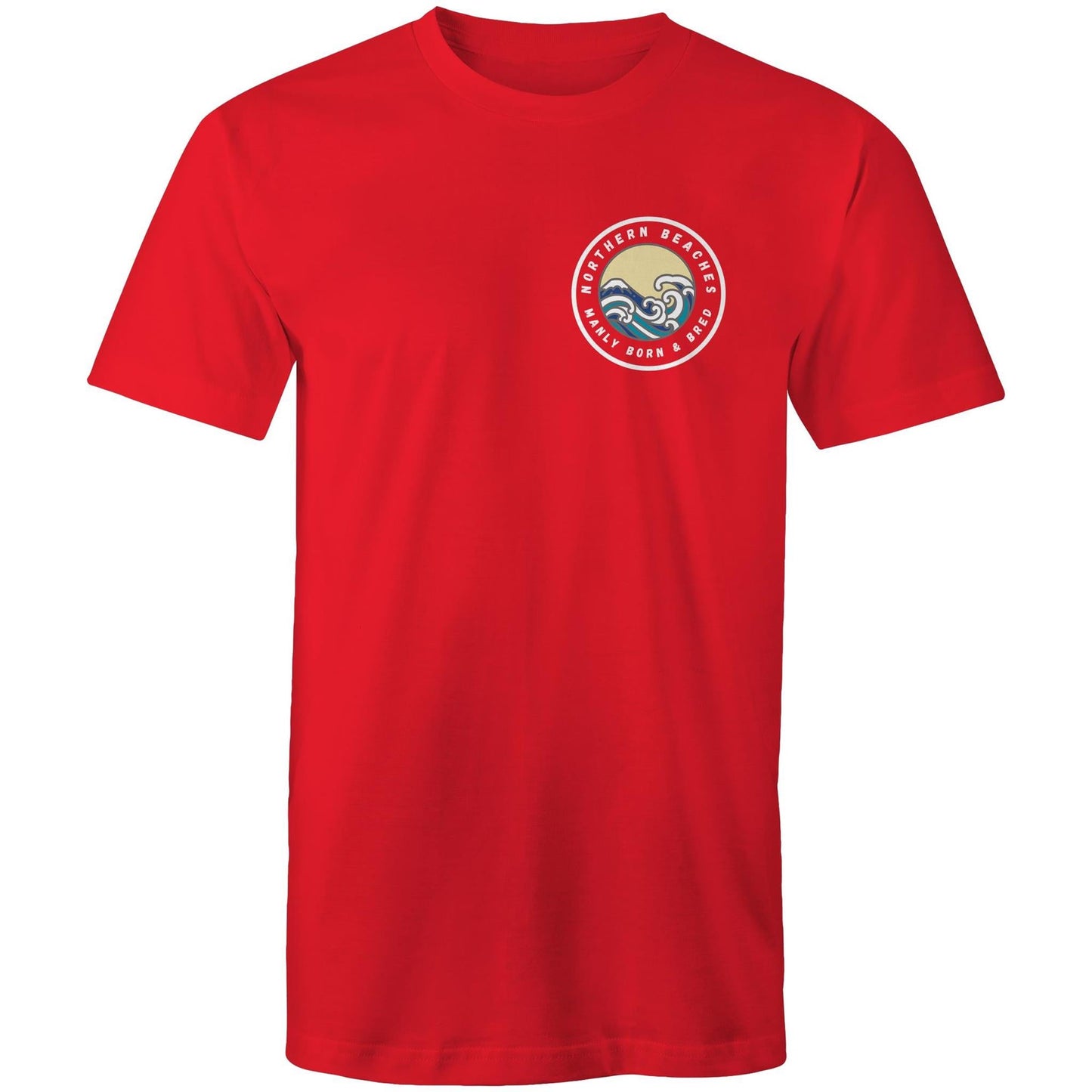 Mens T-Shirt Northern Beaches Manly Born & Bred custom logo 