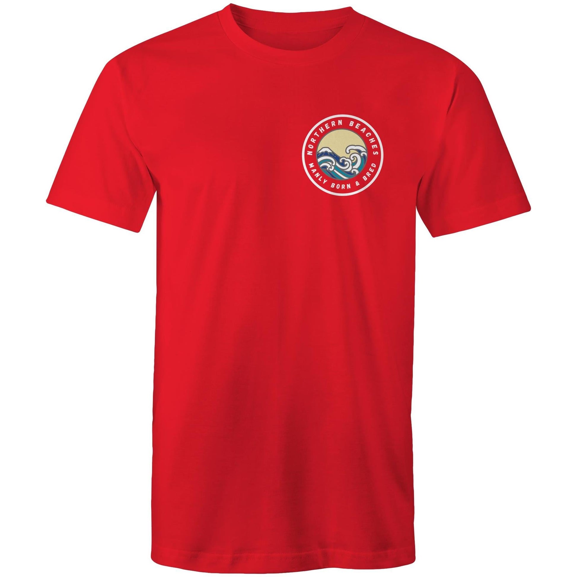 Mens T-Shirt Northern Beaches Manly Born & Bred custom logo 