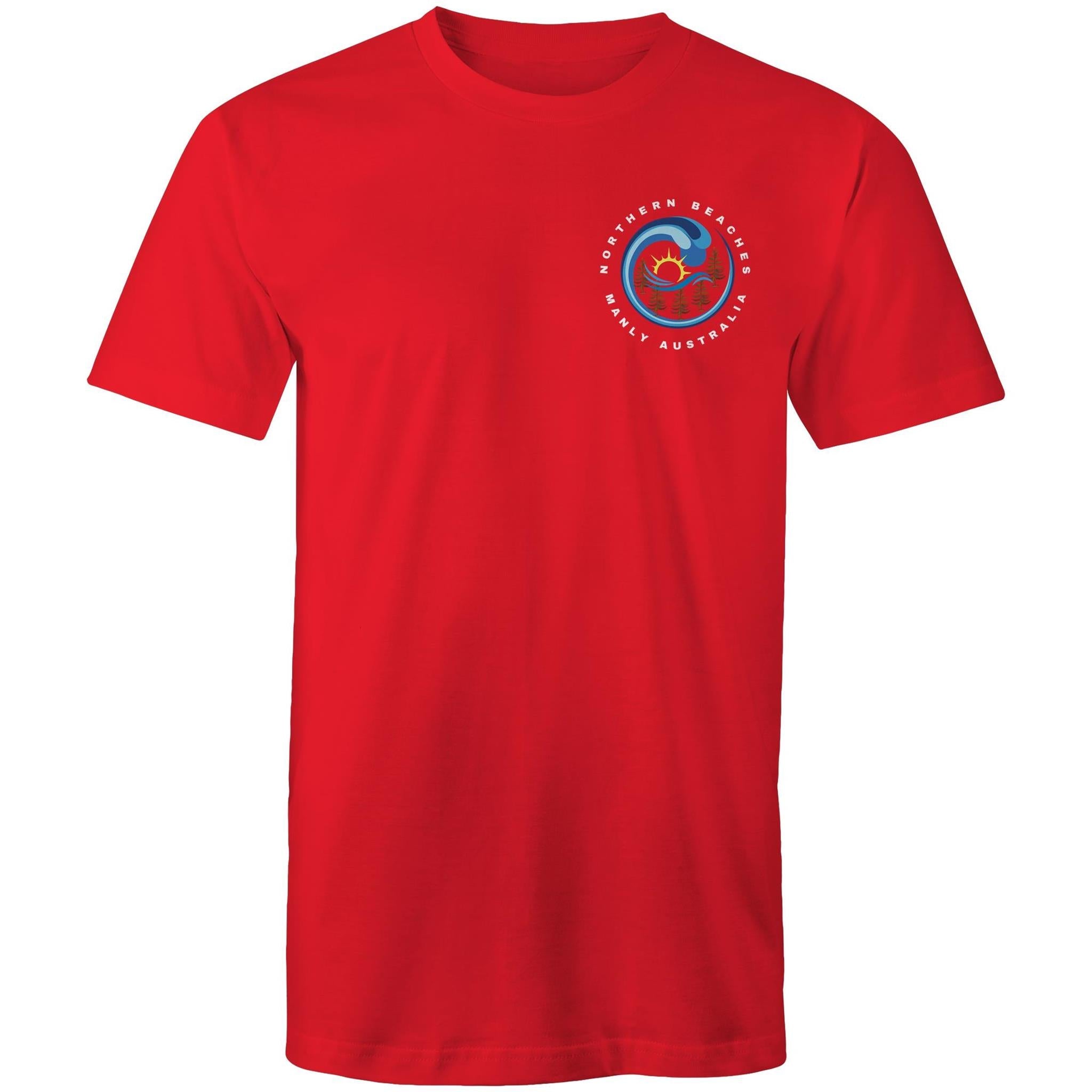 Northern Beaches Manly Australia small white font logo on Cotton T-Shirt Ogo Merch