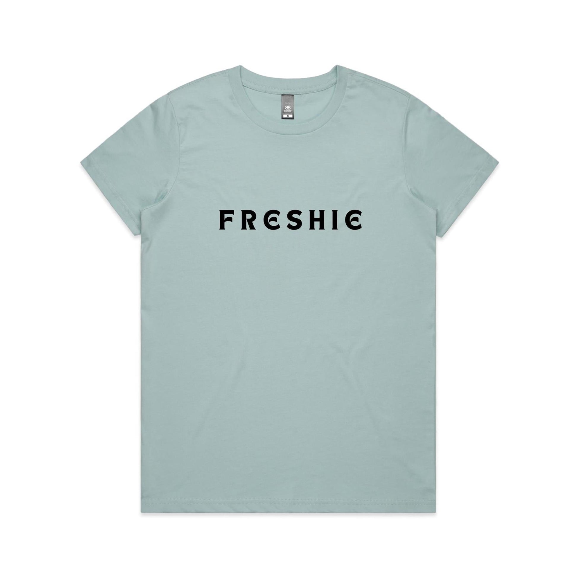 AS Colour Women's Maple Tee Freshie custom logo black font 