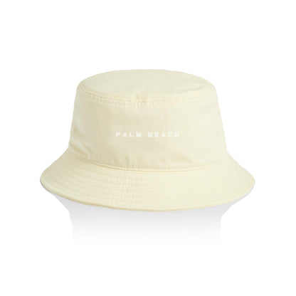 AS Colour Bucket Hat Palm Beach custom logo white font on Cotton 