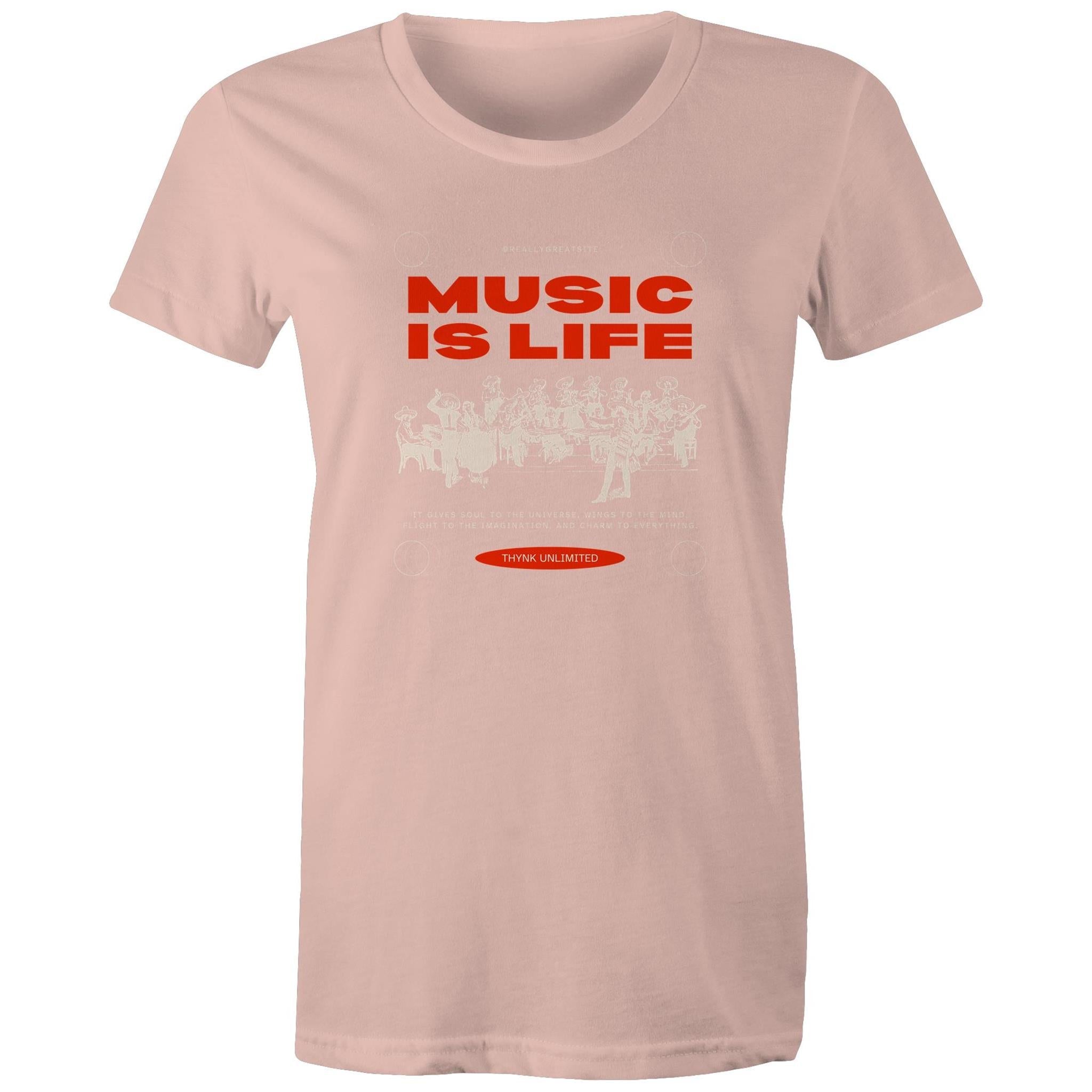 Women's Maple Tee Music is my Life 