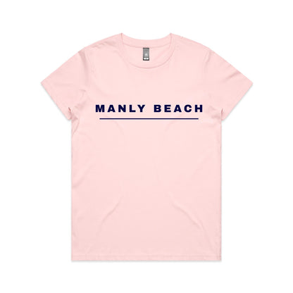 Lost Manly custom logo Manly Beach edition AS Colour Women's Maple Tee - Lost Manly Shop