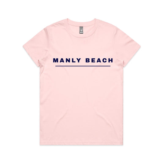 Lost Manly custom logo Manly Beach edition AS Colour Women's Maple Tee - Lost Manly Emporium