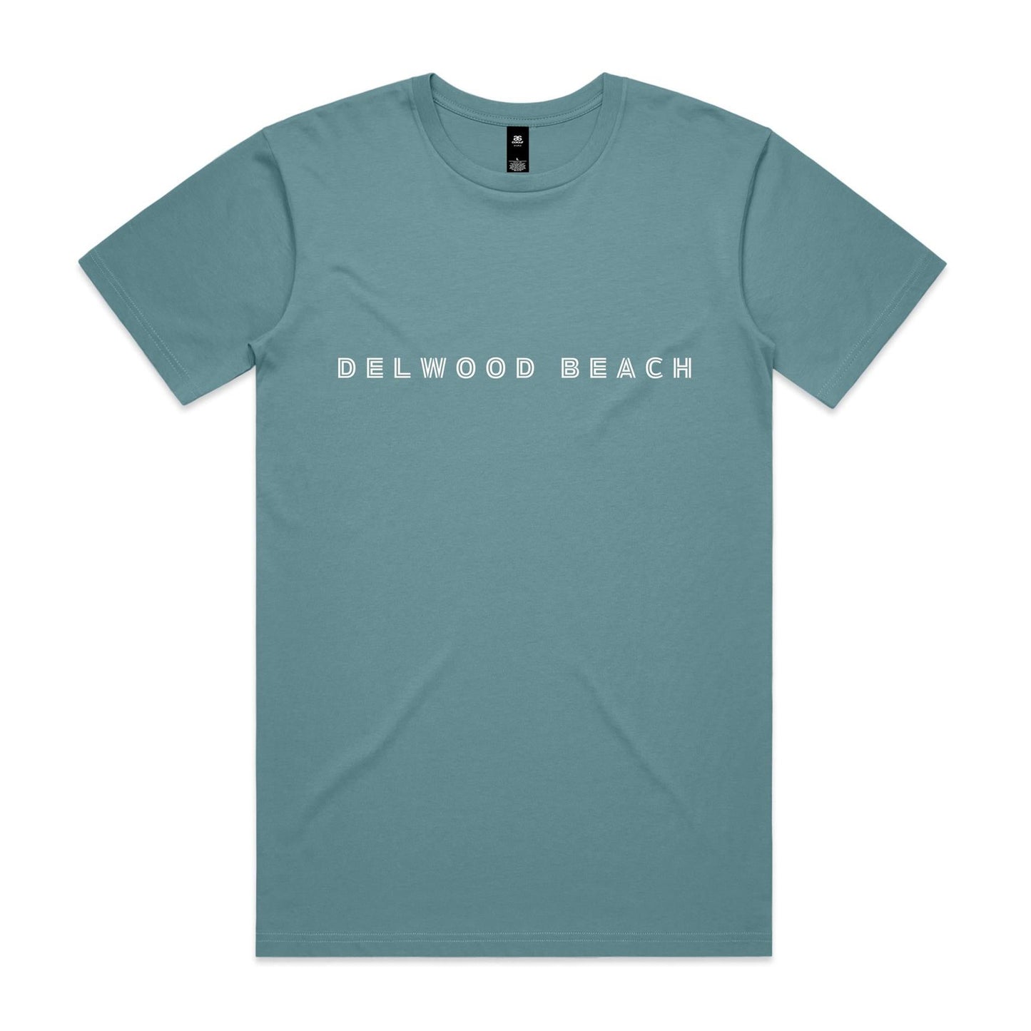 Delwood Beach custom logo Printed on AS Colour Staple Tee 