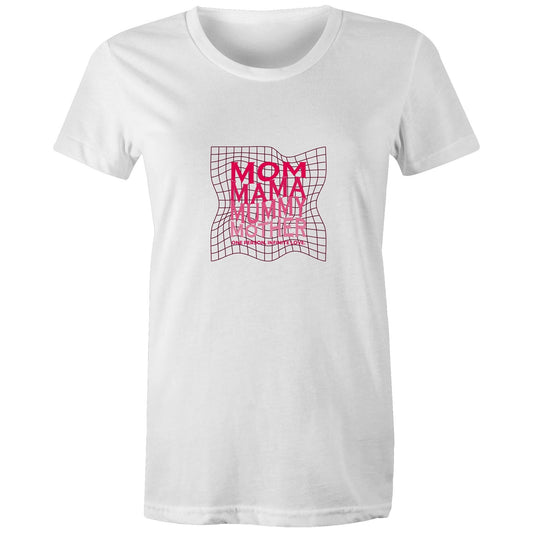 Women's Maple Tee Mom Mama Mother Print 
