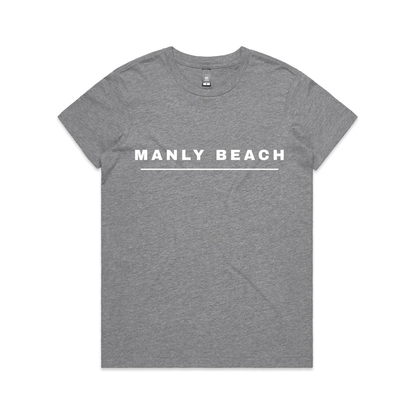 Lost Manly custom logo Manly Beach edition AS Colour Women's Maple Tee (pastels) - Lost Manly Shop