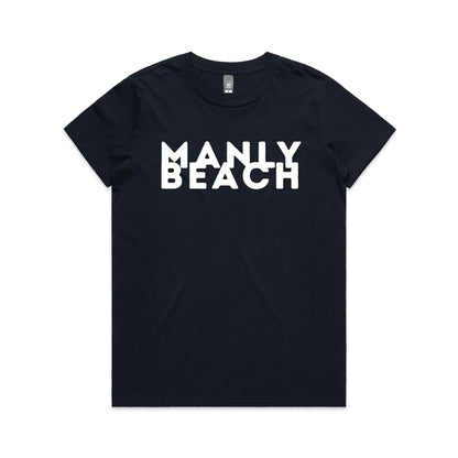 Lost Manly custom logo Manly Beach edition AS Colour Women's Maple Tee - Lost Manly Shop