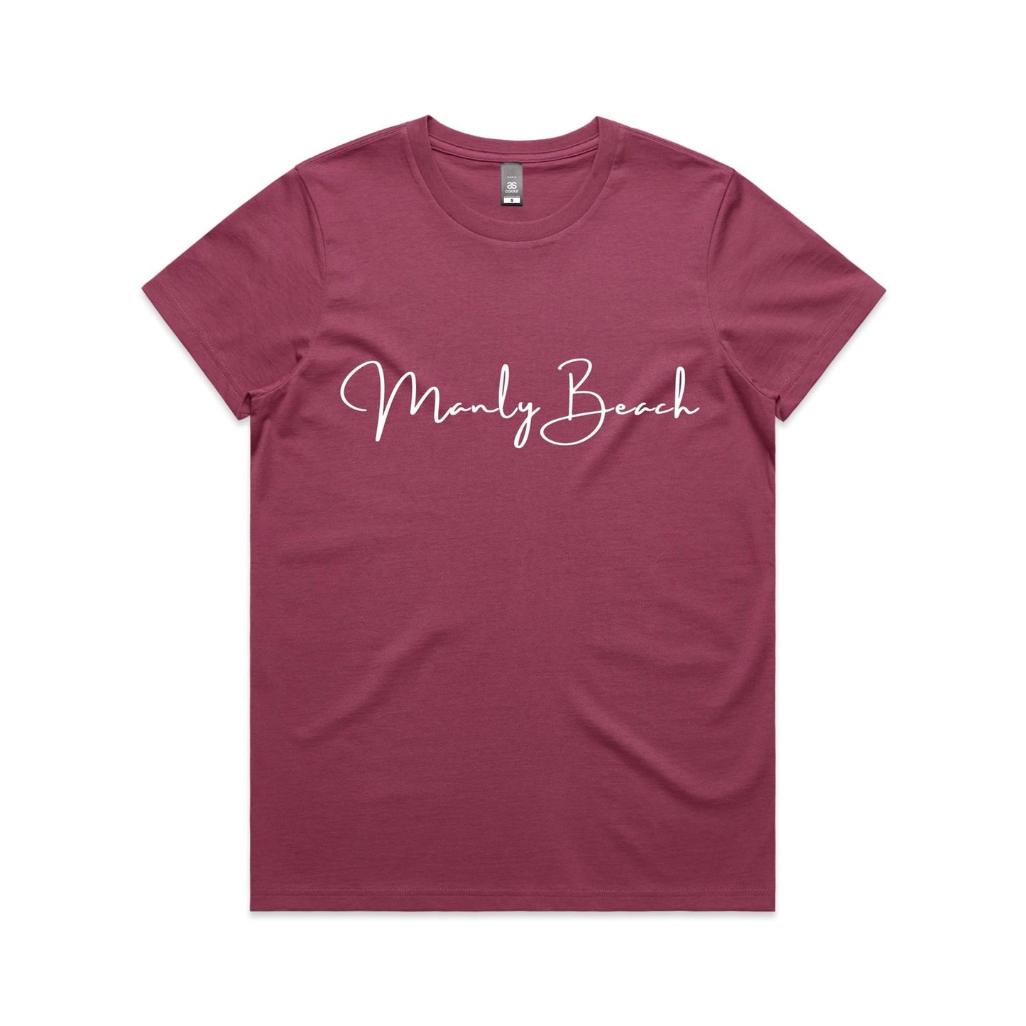 Lost Manly custom logo Manly Beach edition AS Colour Women's Maple Tee - Lost Manly Shop