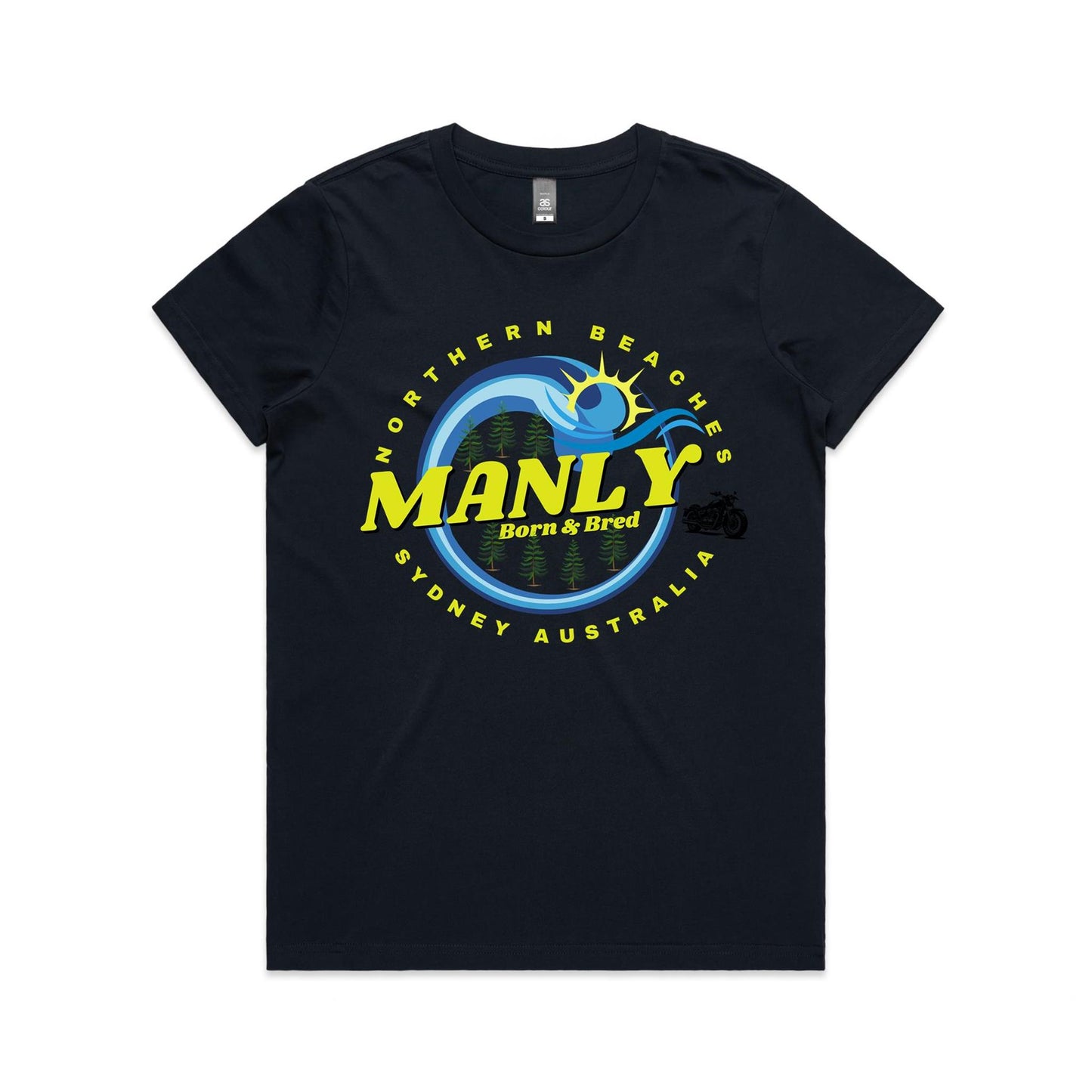 Lost Manly custom logo Manly Born & Bred edition AS Colour Women's Maple Tee - Lost Manly Shop