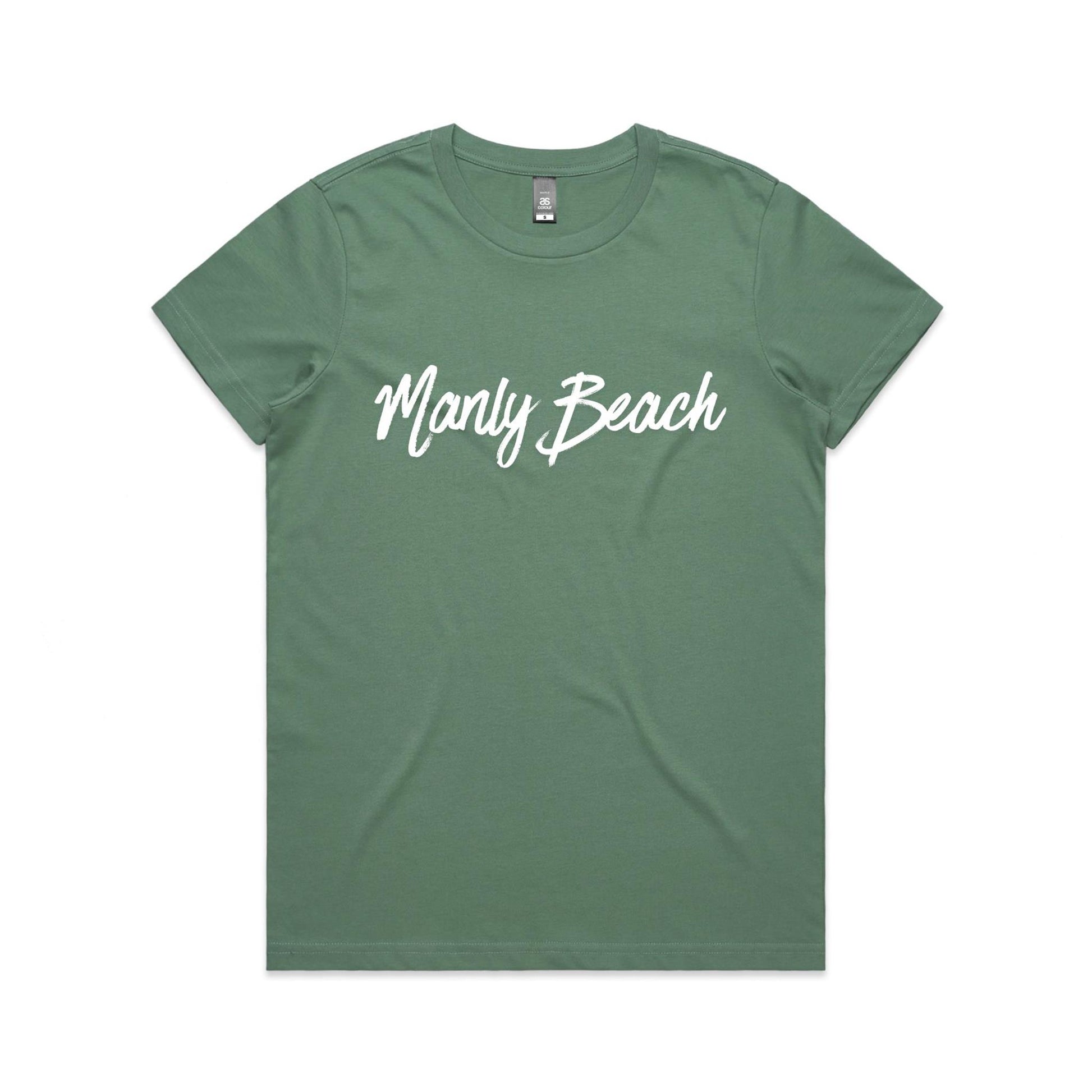 Lost Manly custom logo Manly Beach edition AS Colour Women's Maple Tee - Lost Manly Shop