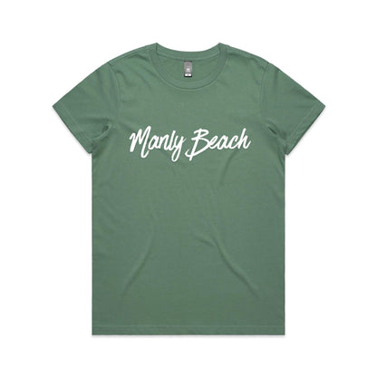 Lost Manly custom logo Manly Beach edition AS Colour Women's Maple Tee - Lost Manly Shop