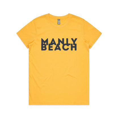 Lost Manly custom logo Manly Beach edition AS Colour Women's Maple Tee - Lost Manly Shop