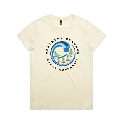 Lost Manly Custom Logo Northern Beaches Manly Australia Edition AS Colour Women's Maple Tee - Lost Manly Shop