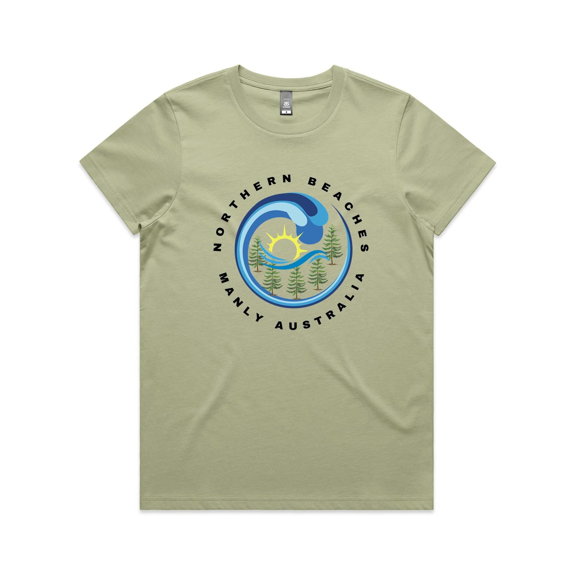Lost Manly Custom Logo Northern Beaches Manly Australia Edition AS Colour Women's Maple Tee - Lost Manly Shop