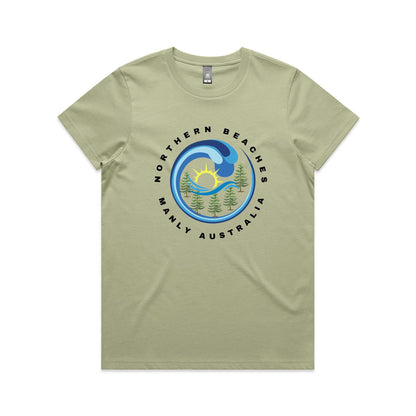 Lost Manly Custom Logo Northern Beaches Manly Australia Edition AS Colour Women's Maple Tee - Lost Manly Shop