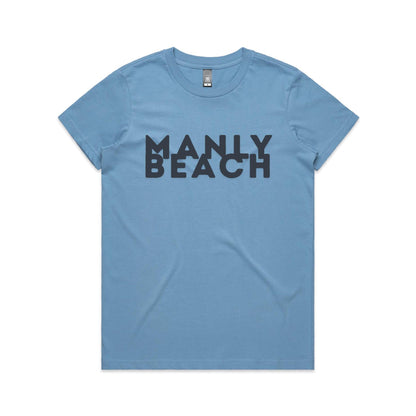 Lost Manly custom logo Manly Beach edition AS Colour Women's Maple Tee - Lost Manly Shop