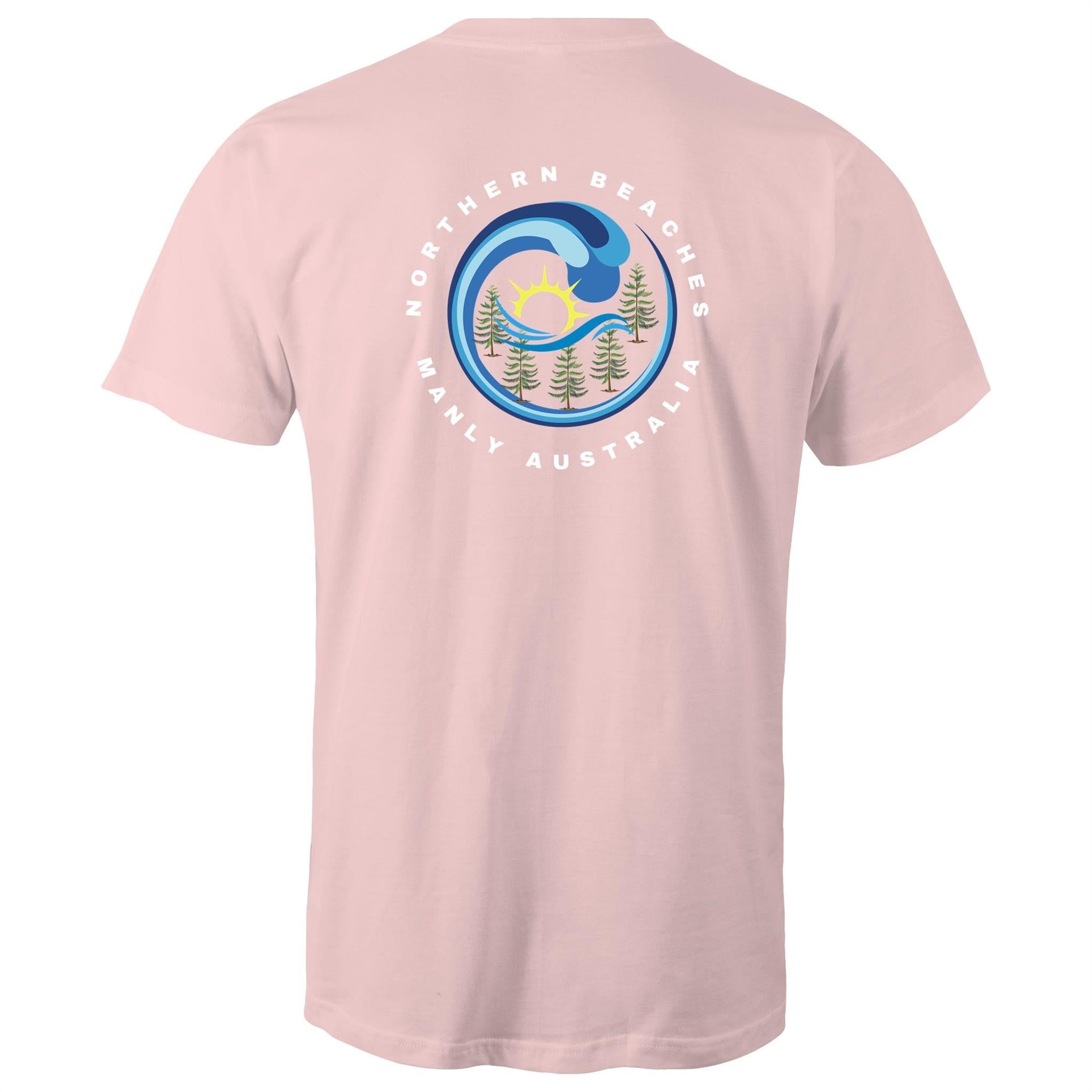 Northern Beaches Manly Australia front and back logo on AS Colour Staple Cotton Adult T-Shirt Ogo Merch