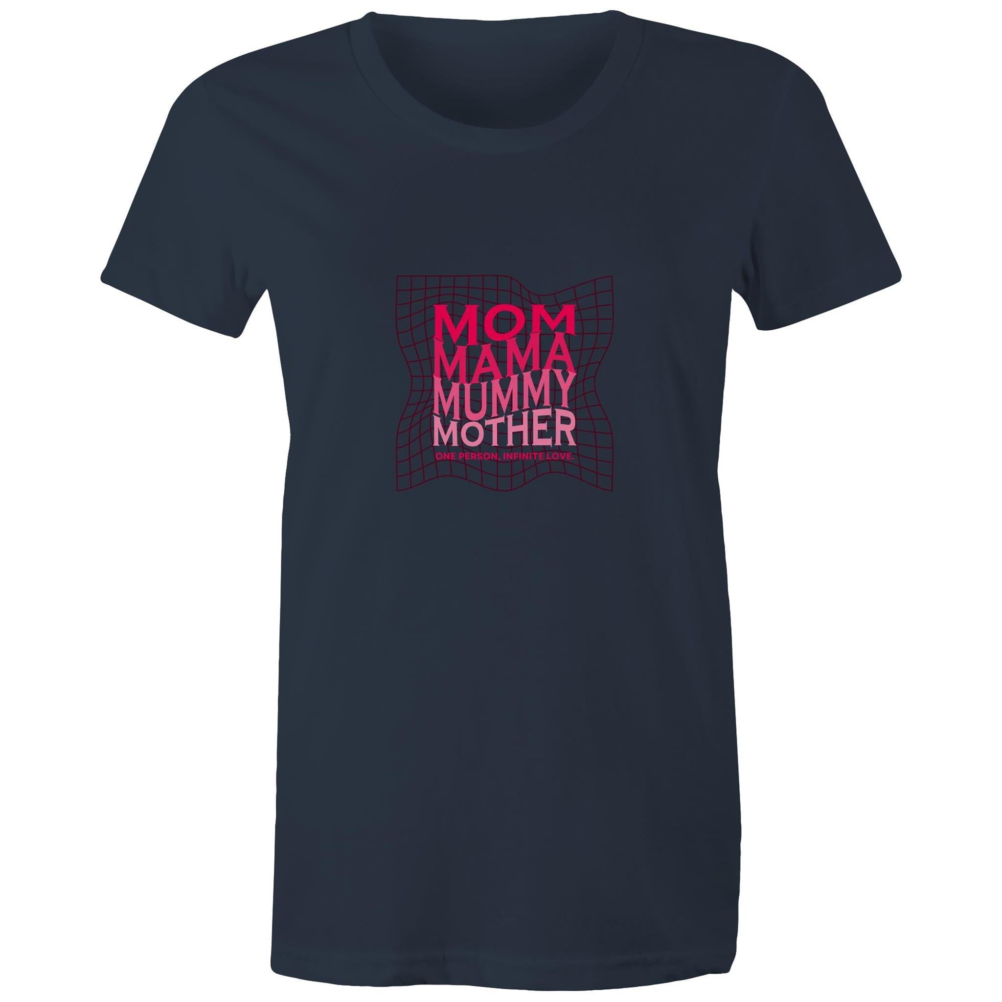 Women's Maple Tee Mom Mama Mother Print 