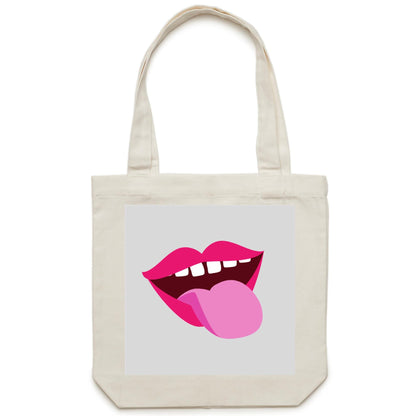 Lost Manly custom logo mouthy edition AS Colour - Shoulder Canvas Tote Bag - Lost Manly Shop
