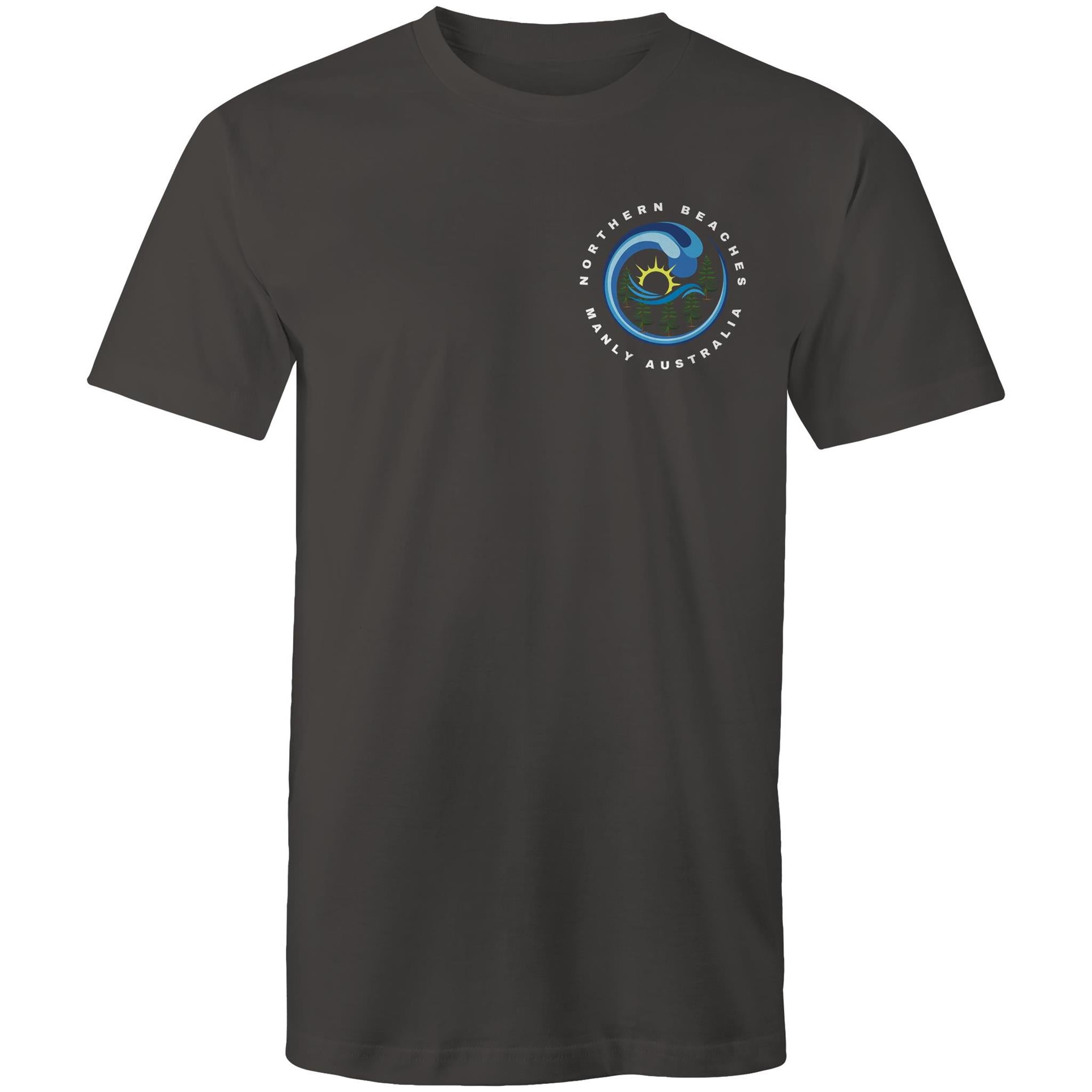 Northern Beaches Manly Australia front and back logo on AS Colour Staple Cotton Adult T-Shirt