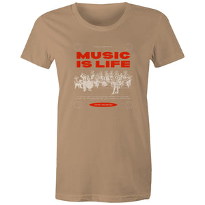 Women's Maple Tee Music is my Life 