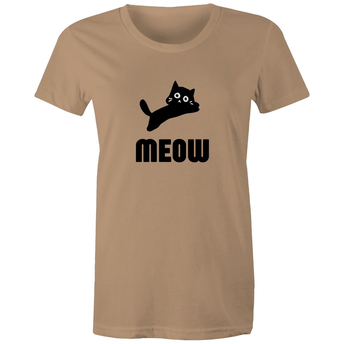 Women's Maple Tee Meow Print 