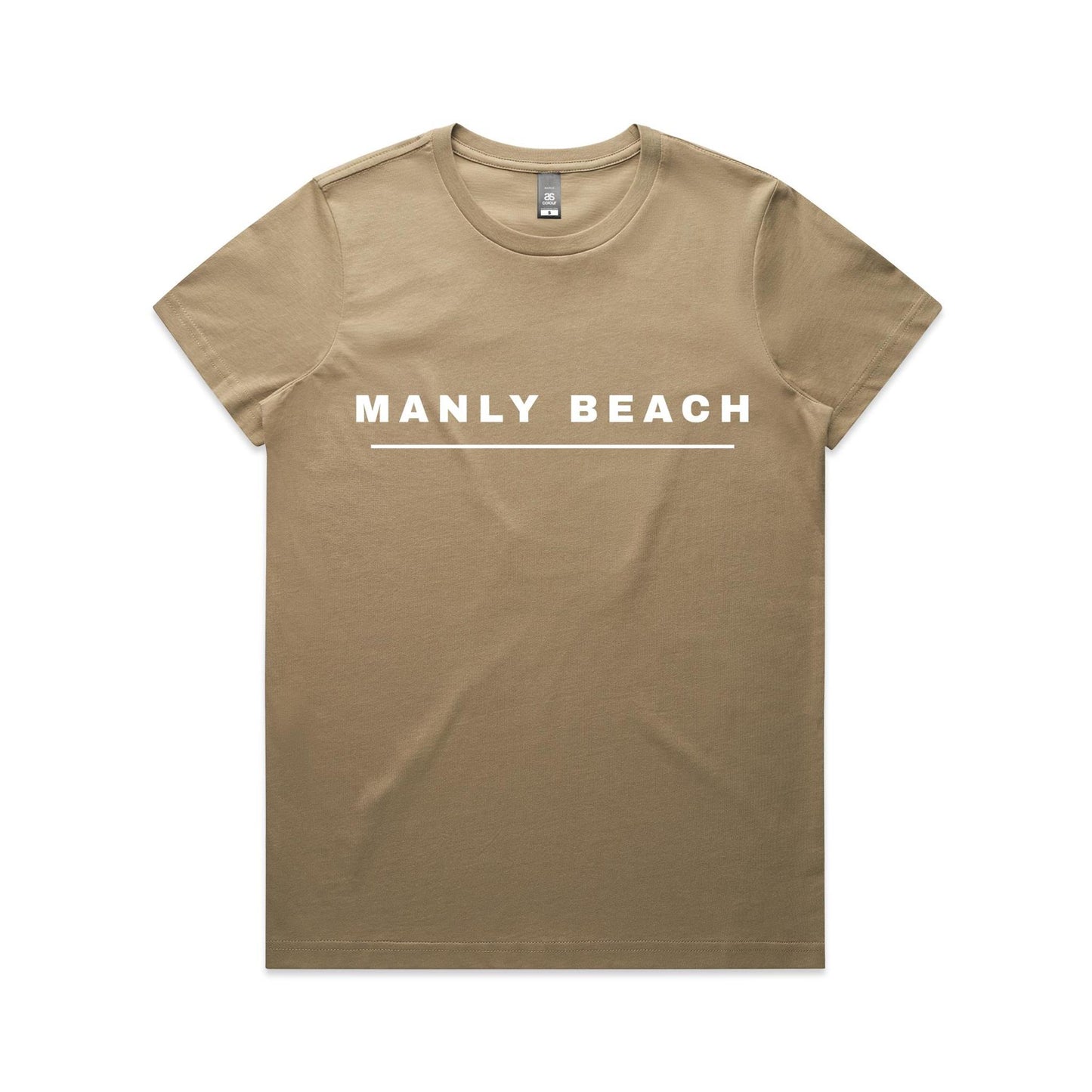 Lost Manly custom logo Manly Beach edition AS Colour Women's Maple Tee (pastels) - Lost Manly Shop