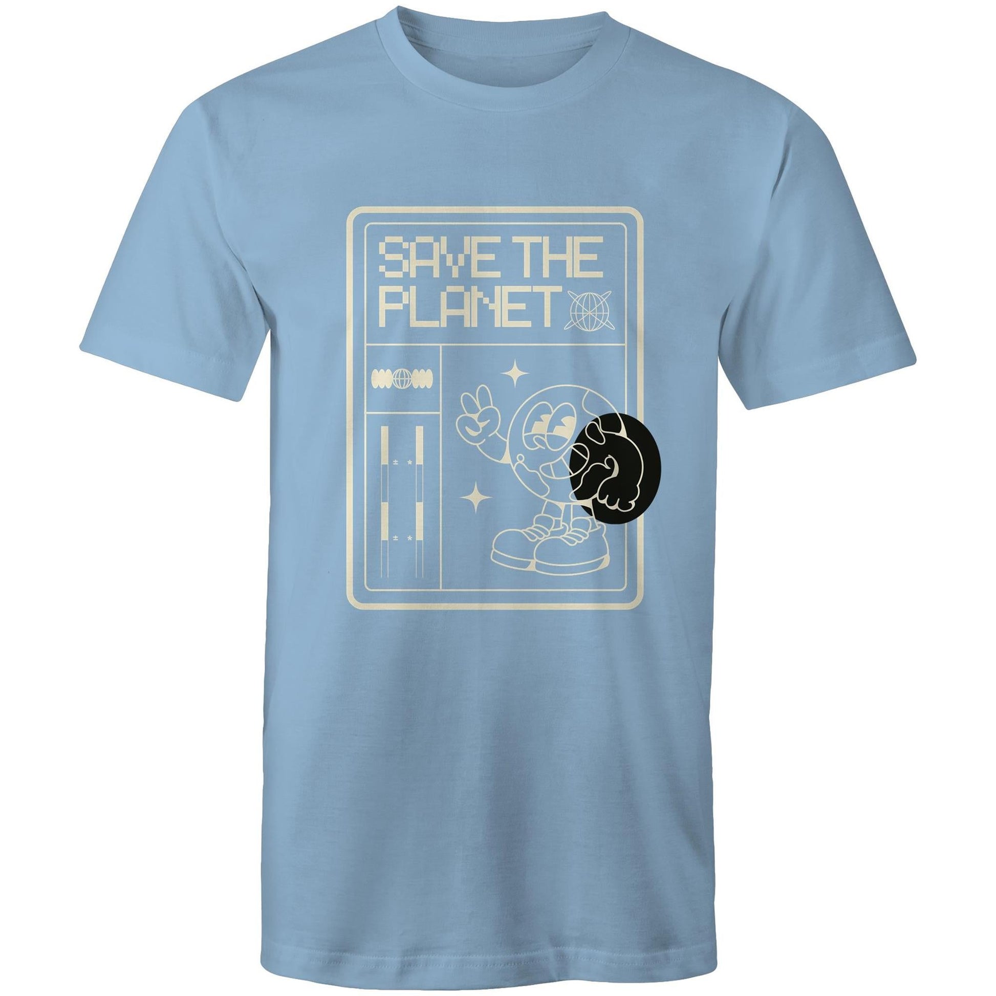 Mens T-Shirt Save the Planet custom logo 