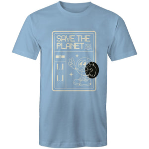 Mens T-Shirt Save the Planet custom logo 