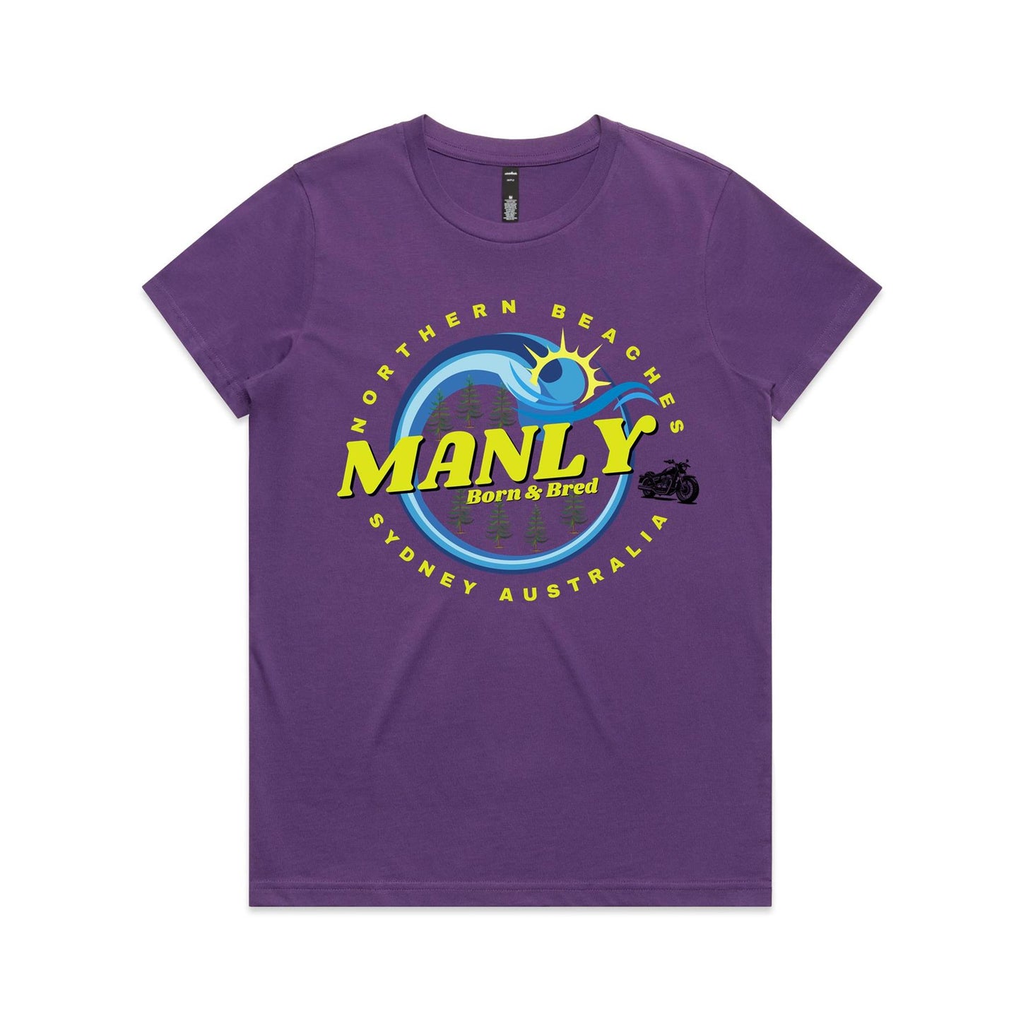 Lost Manly custom logo Manly Born & Bred edition AS Colour Women's Maple Tee - Lost Manly Shop