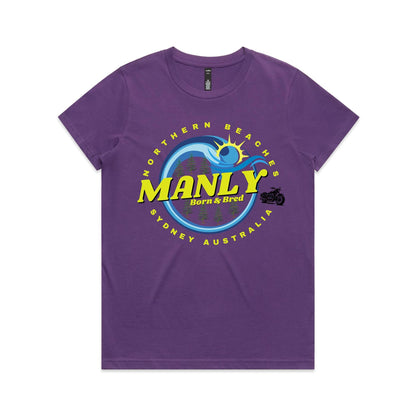 Lost Manly custom logo Manly Born & Bred edition AS Colour Women's Maple Tee - Lost Manly Shop
