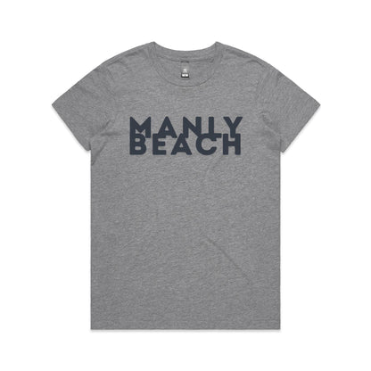 Lost Manly Custom Logo Manly Beach Edition AS Colour Women's Maple Tee. - Lost Manly Shop