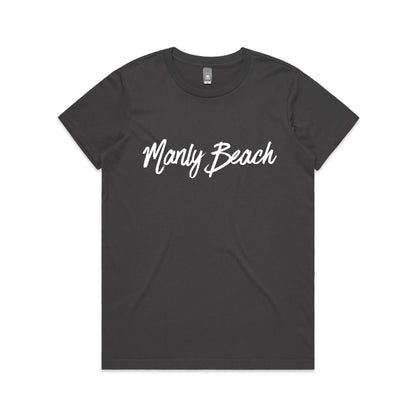 Lost Manly custom logo Manly Beach edition AS Colour Women's Maple Tee - Lost Manly Shop