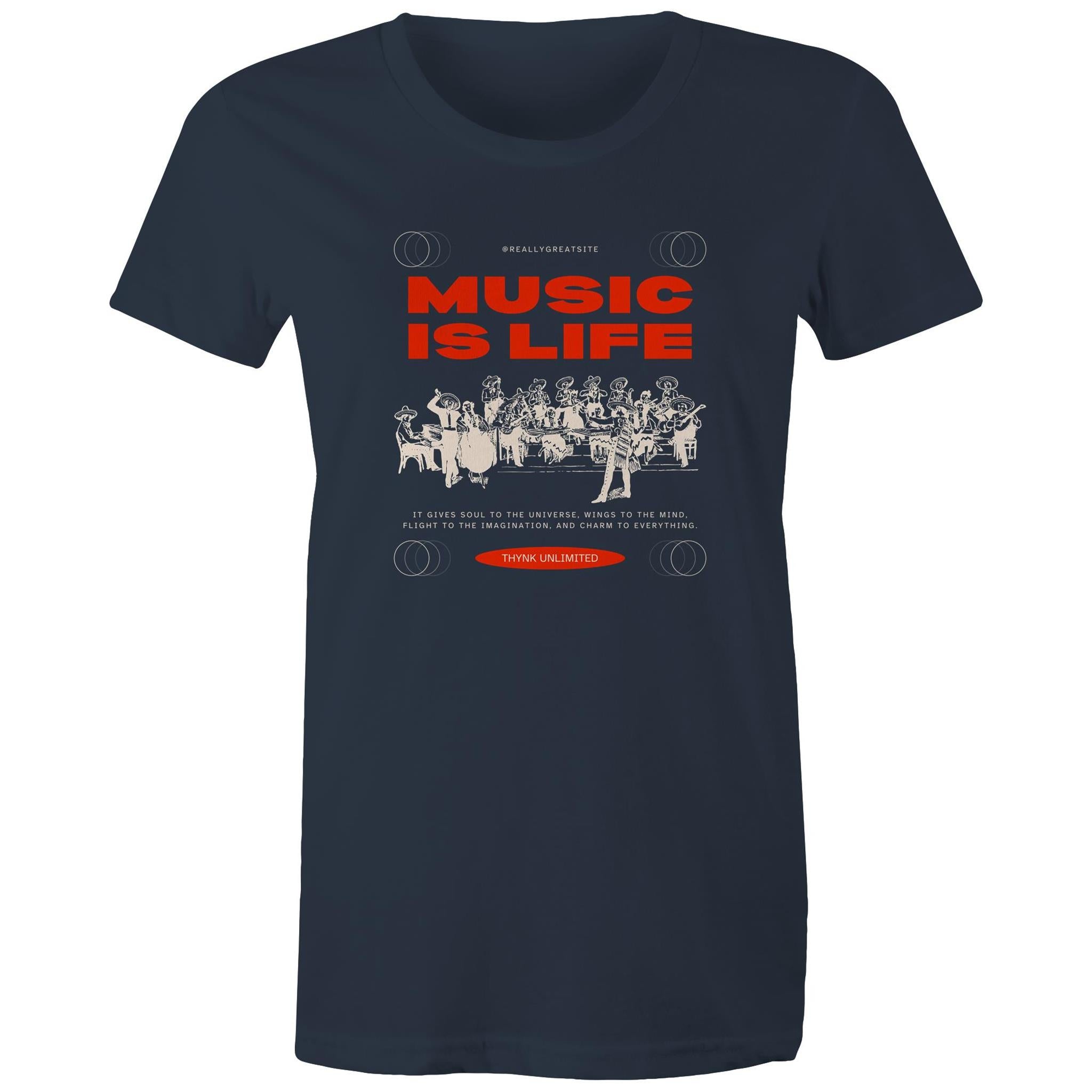 Women's Maple Tee Music is my Life 