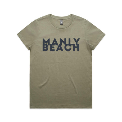Lost Manly Custom Logo Manly Beach Edition AS Colour Women's Maple Tee. - Lost Manly Shop