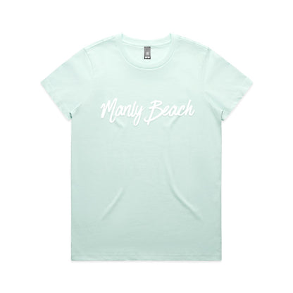 Lost Manly custom logo Manly Beach edition AS Colour Women's Maple Tee - Lost Manly Shop