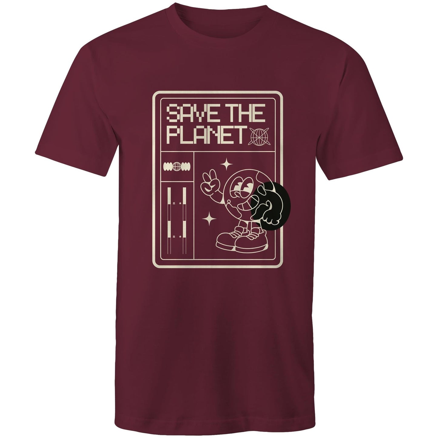 Mens T-Shirt Save the Planet custom logo 