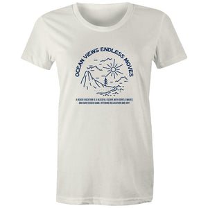 Women's Maple Tee Ocean Views Print 