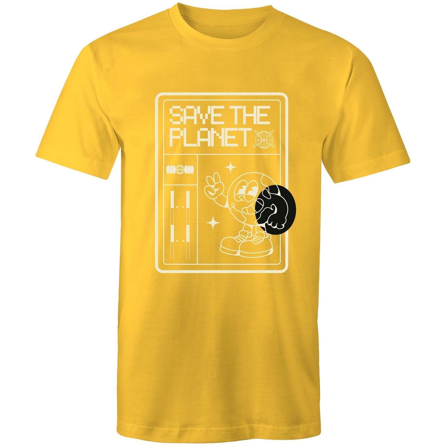 Mens T-Shirt Save the Planet custom logo 
