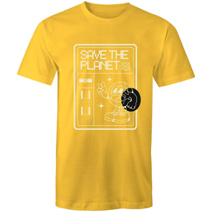 Mens T-Shirt Save the Planet custom logo 