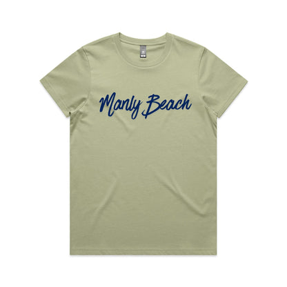 Lost Manly custom logo Manly Beach edition AS Colour Women's Maple Tee - Lost Manly Shop