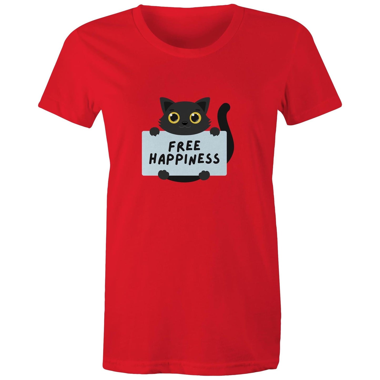 Women's Maple Tee Free Happiness Print 